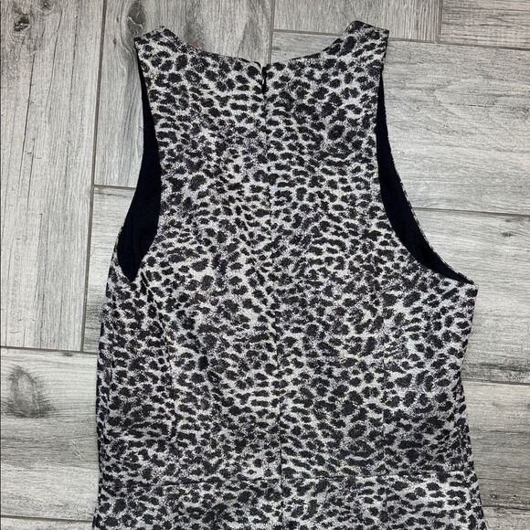 Banana Republic Animal Print Midi Dress - Black and White Size 6 - Picture 8 of 14